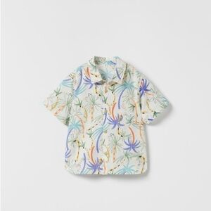 Tropical Print Short Sleeve Shirt